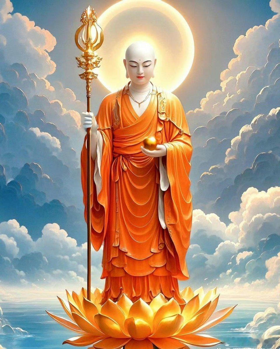 晨起礼佛，顶礼、供养、皈依地藏王菩萨摩诃萨，若能令众人闻菩萨名号，于人于已有无量