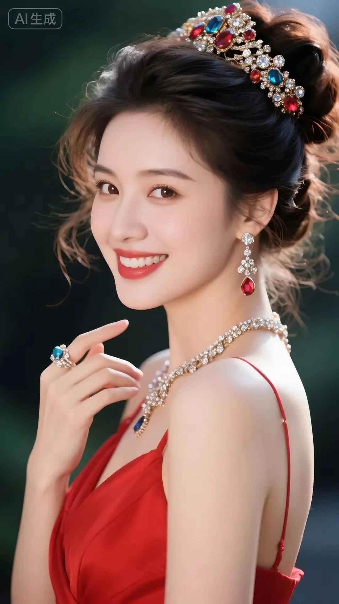 优雅红裙，闪耀珠宝，绽放迷人光彩！💃✨