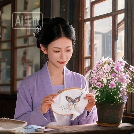 遇见艺术新城事微小说 《蛾蝶花绣》江南春日院落里，满院细碎烂漫的蛾蝶花错落丛生。