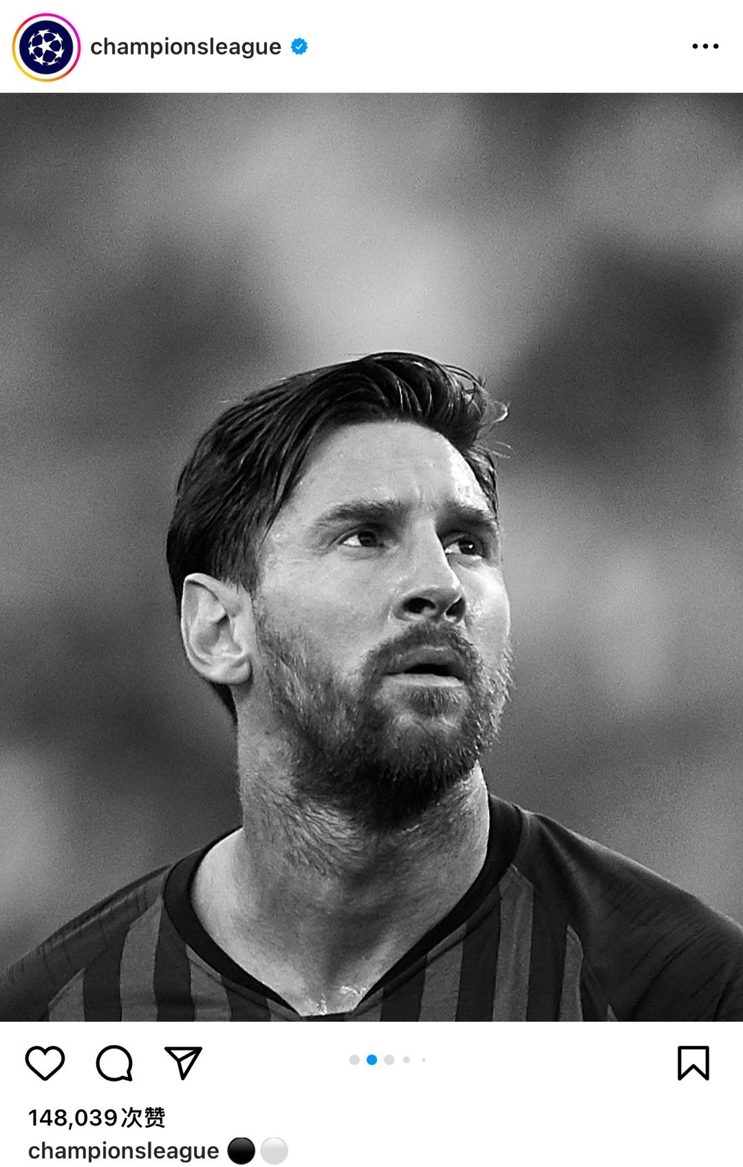 欧冠Ins：⚫️⚪️#梅西[超话]# ​​​