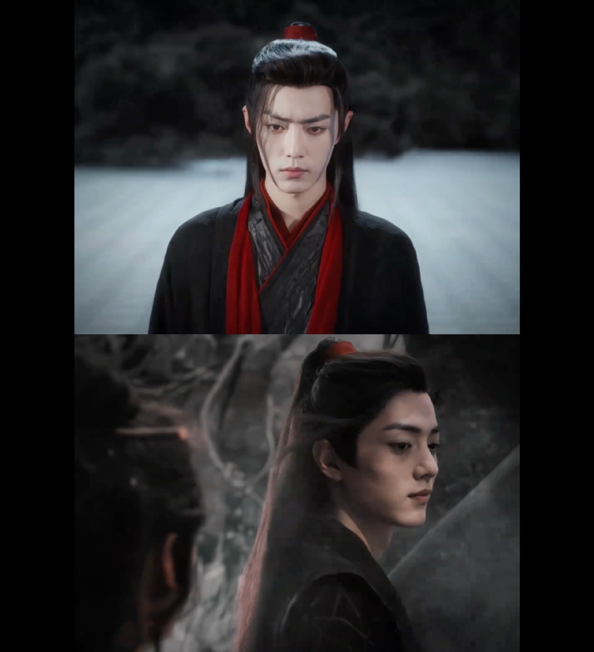 田嘉瑞是在综艺的“吹蜡烛猜古装角色”环节，看到魏无羡的剧照模糊轮廓就秒认肖战饰演