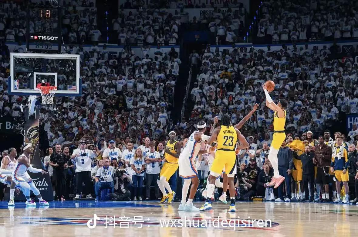 NBA总决赛好久没见过绝杀了，哈利伯顿最后时刻的绝杀2分，让步行者客场1分击败雷
