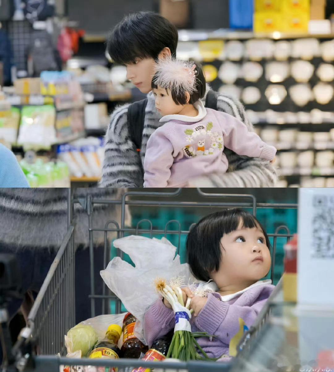 余承恩带娃温柔瞬间我家那小子余承恩花式放动画唤醒糖果，治愈感拉满 