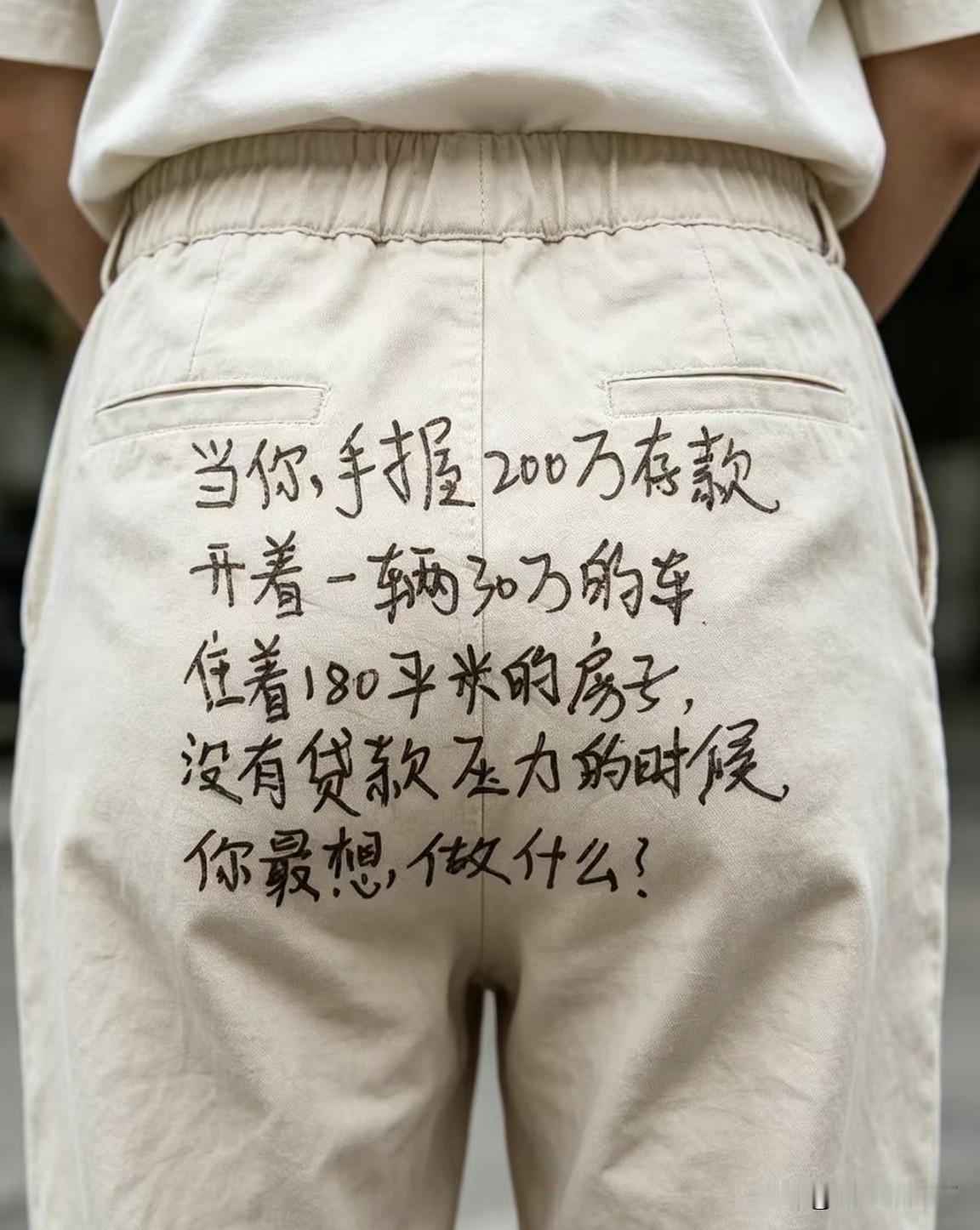 假如此时你手握200万存款，开着一辆30万的车，住着180平米的房子，且没有贷款