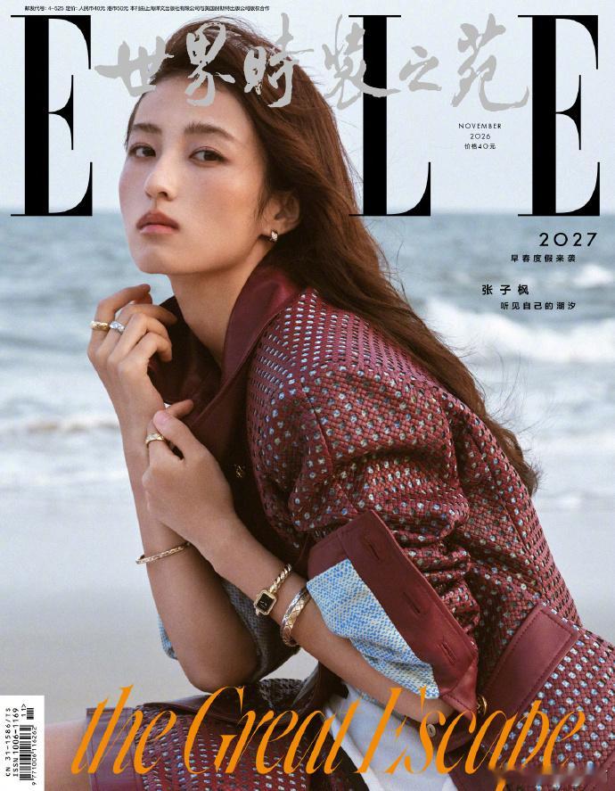计入销量 ELLE 11月 张子枫封面+店赠小卡 ELLE世界时装之苑杂志202