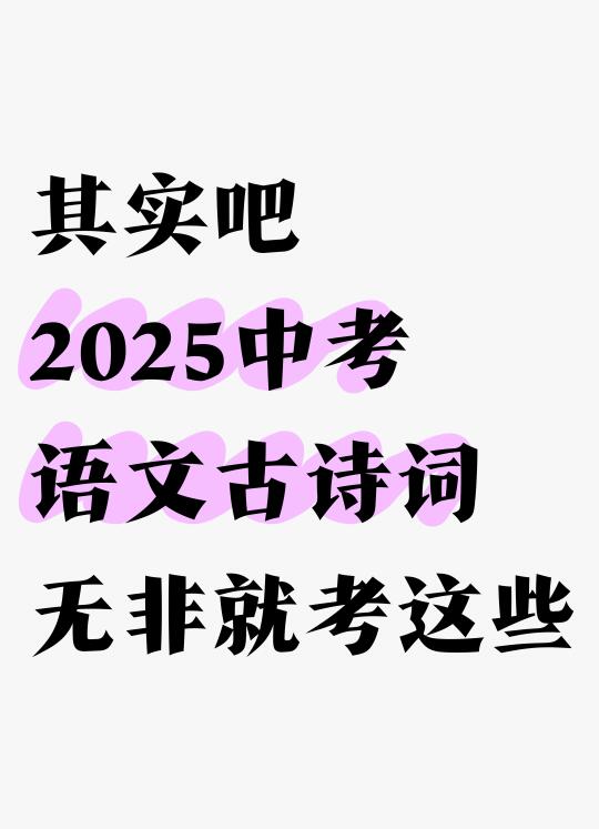 2025中考语文古诗词高频考点总结！