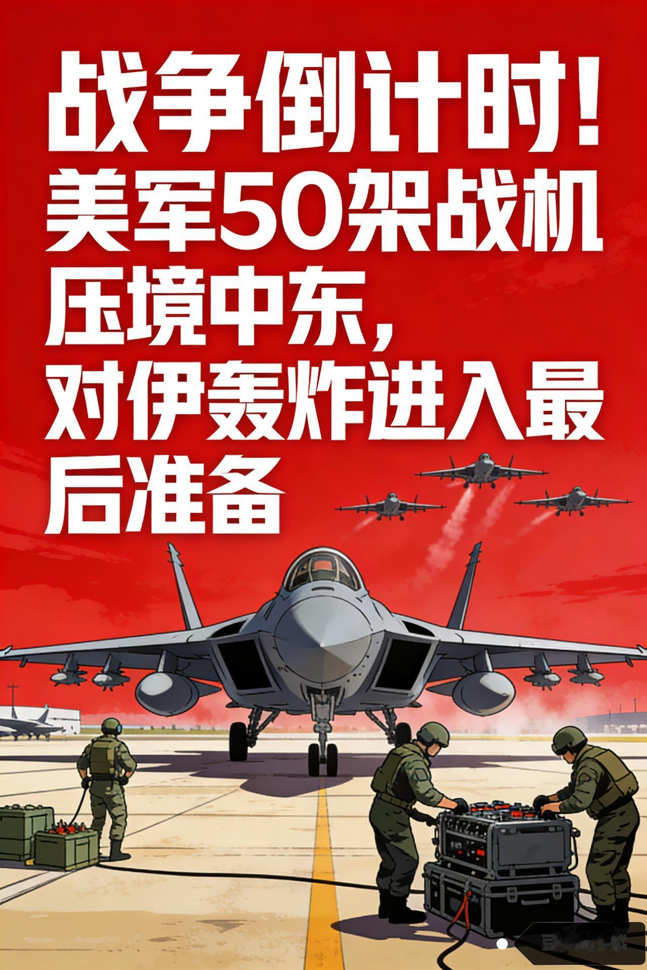 战争倒计时！美军50架战机压境中东，对伊轰炸进入最后准备
 
据英国《每日电讯报