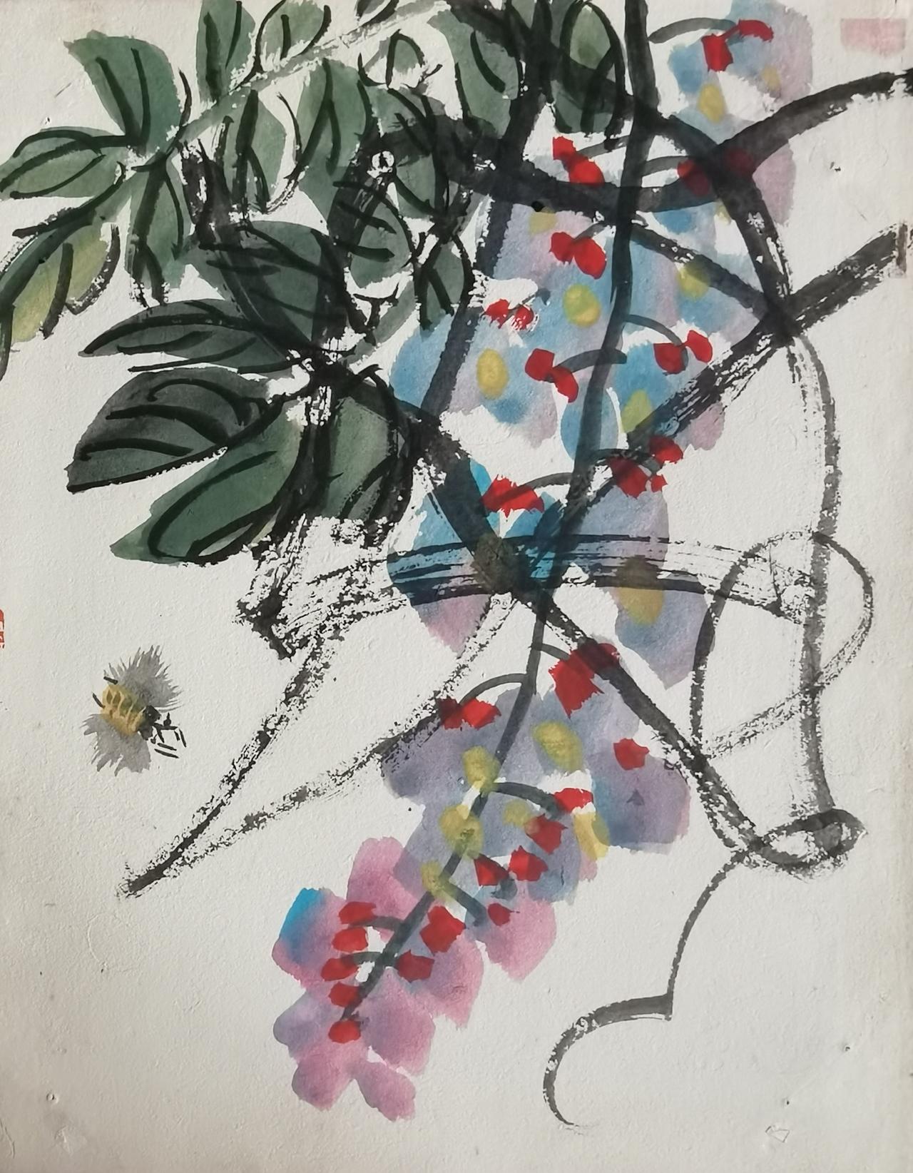 有一家《司法鉴定》结论：

说这幅白石的画作“枯笔飞白刻意做作”，对这种一气呵成