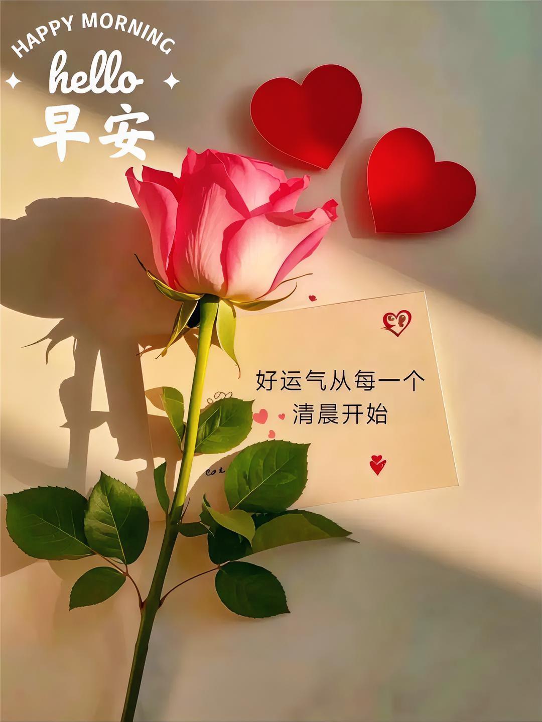 早安，好运从晨光开始，每一朵都藏着惊喜，今天也要元气满满哦！
分享早安图片