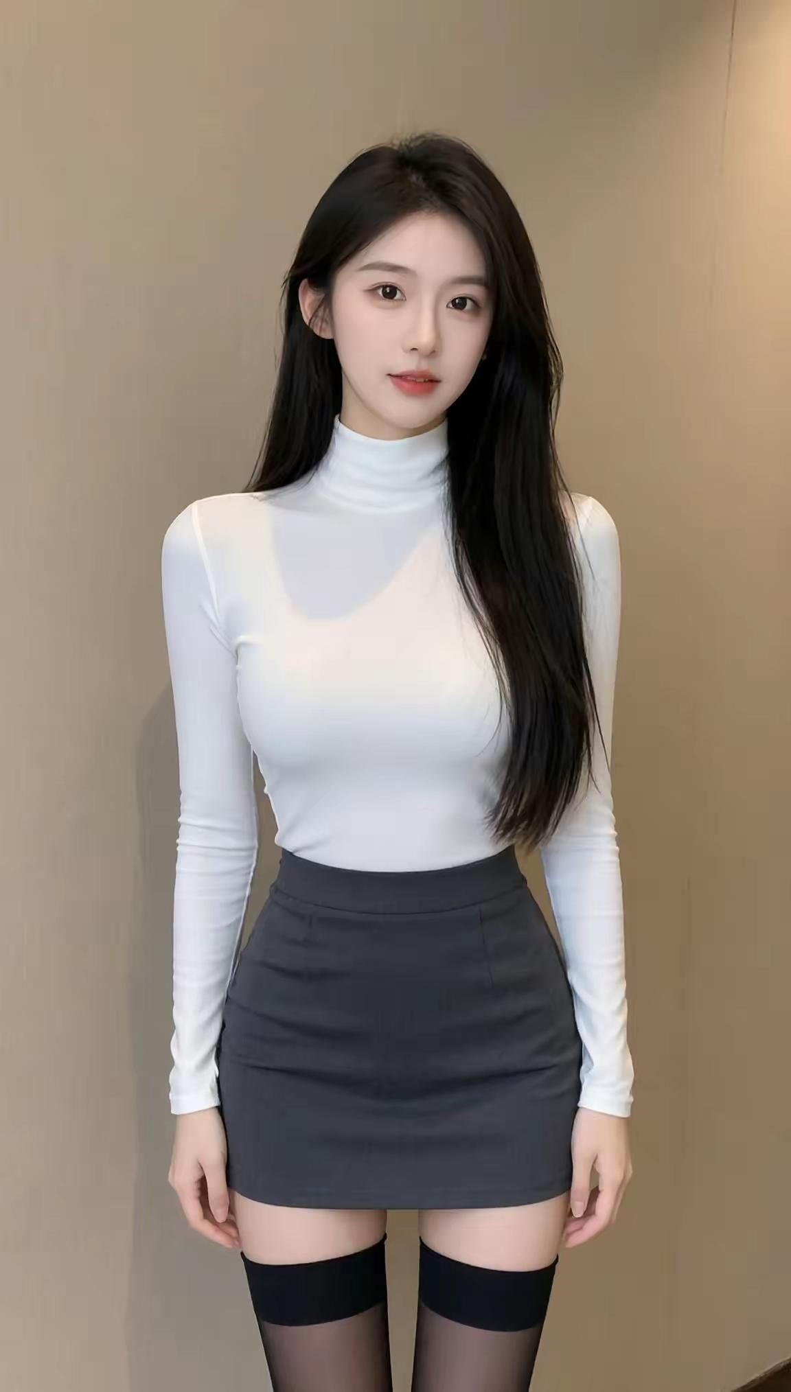丝袜配短裙，绝