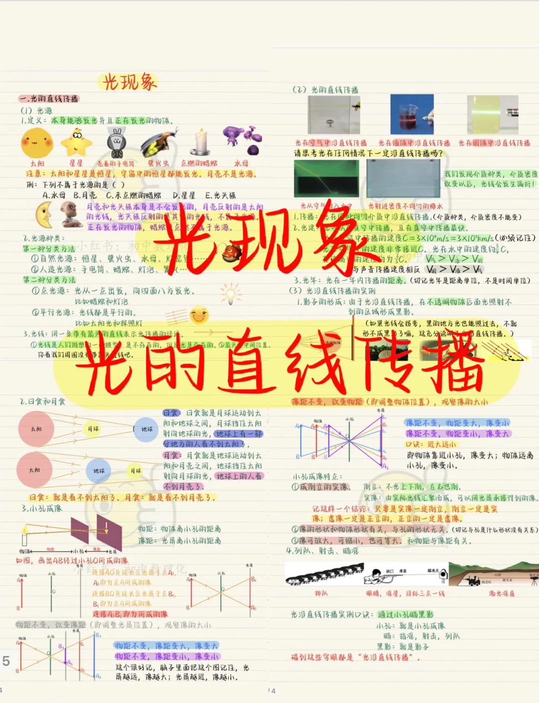 八上物理：光的直线传播