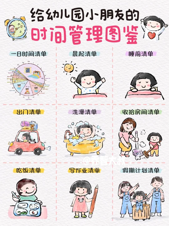 给幼儿园小朋友的时间管理图鉴