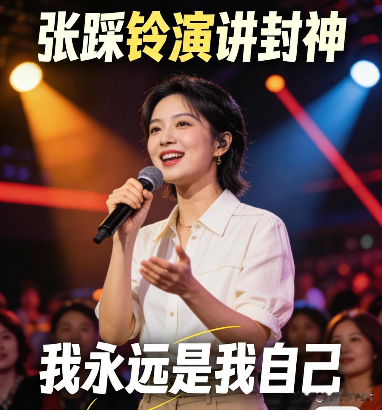 张踩铃演讲封神：我永远是我自己✨
 
张踩铃这场演讲真的封神，短短一句话，道破了