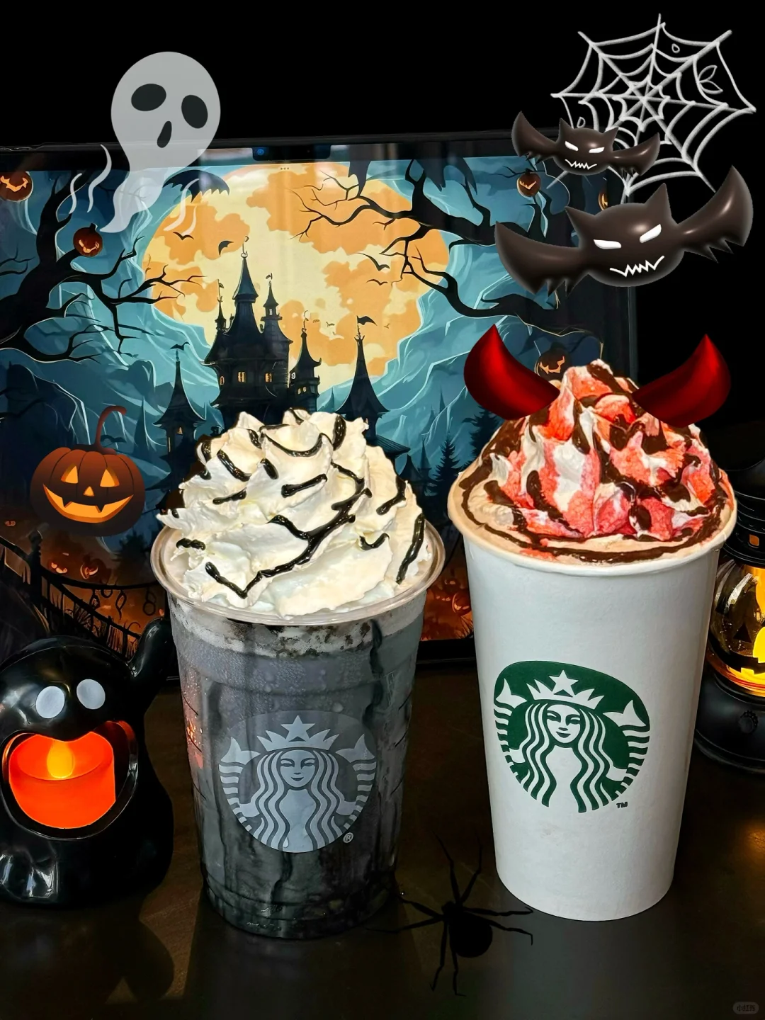 黑红CP上线！星巴克万圣限定真的好好喝！！