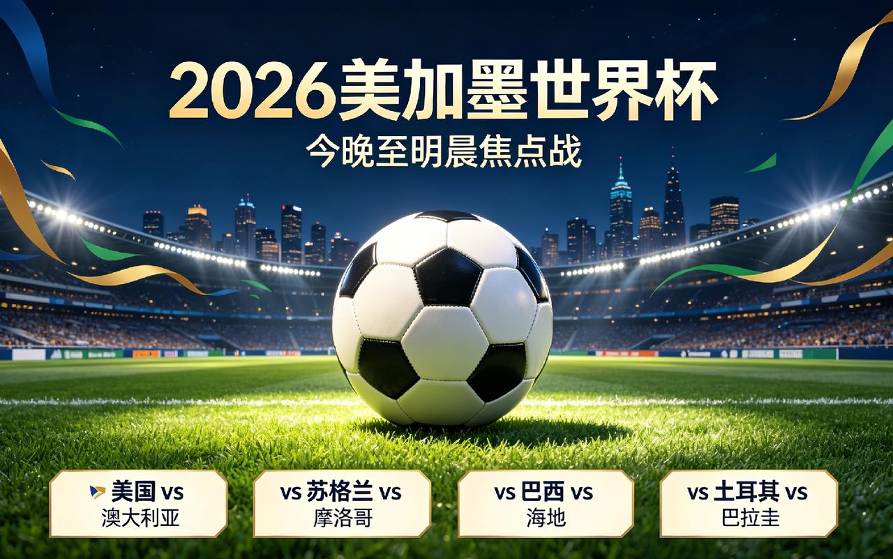 今晚至明晨世界杯四大看点，场场关乎出线！
 
美加墨世界杯小组赛第二轮激战不停，