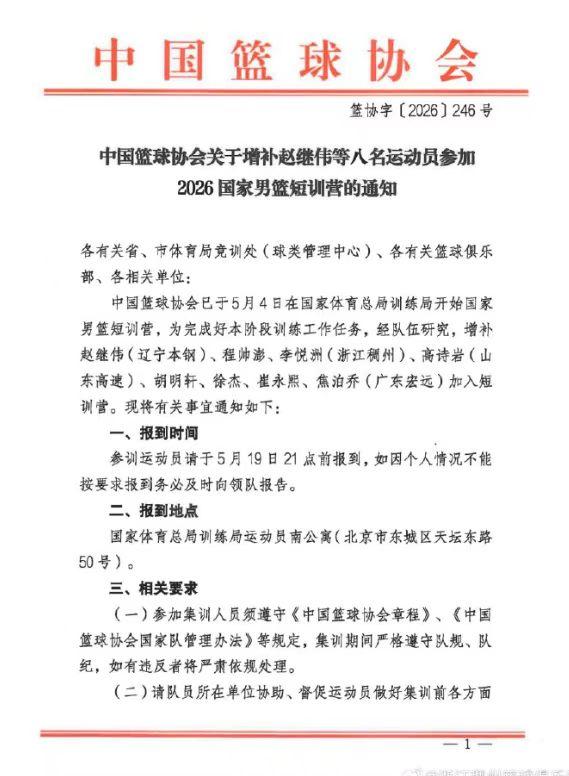 广东四将增补进男篮短训营，郭士强是真不给休息时间，杜锋不用的郭士强全要
中国篮球