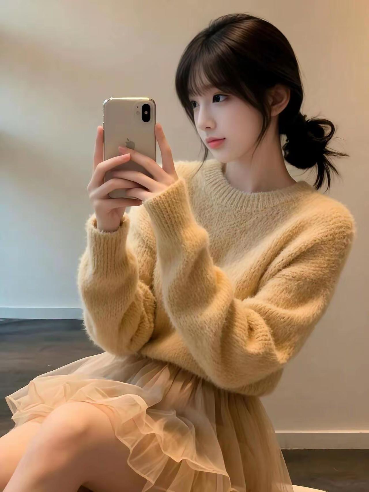 冬日暖阳下，温柔少女自拍📸自然美少女自拍 秋日少女照 精致少女自拍