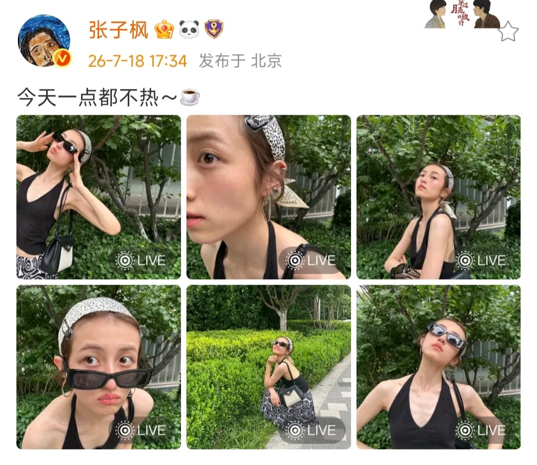 张子枫怼脸状态张子枫今天一点都不热 状态好好的子枫妹妹～ 
