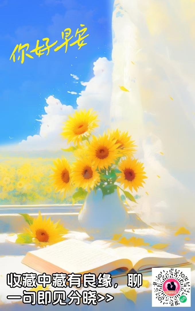 阳光洒满窗台，向日葵绽放美好，早安世界！🌻🌞