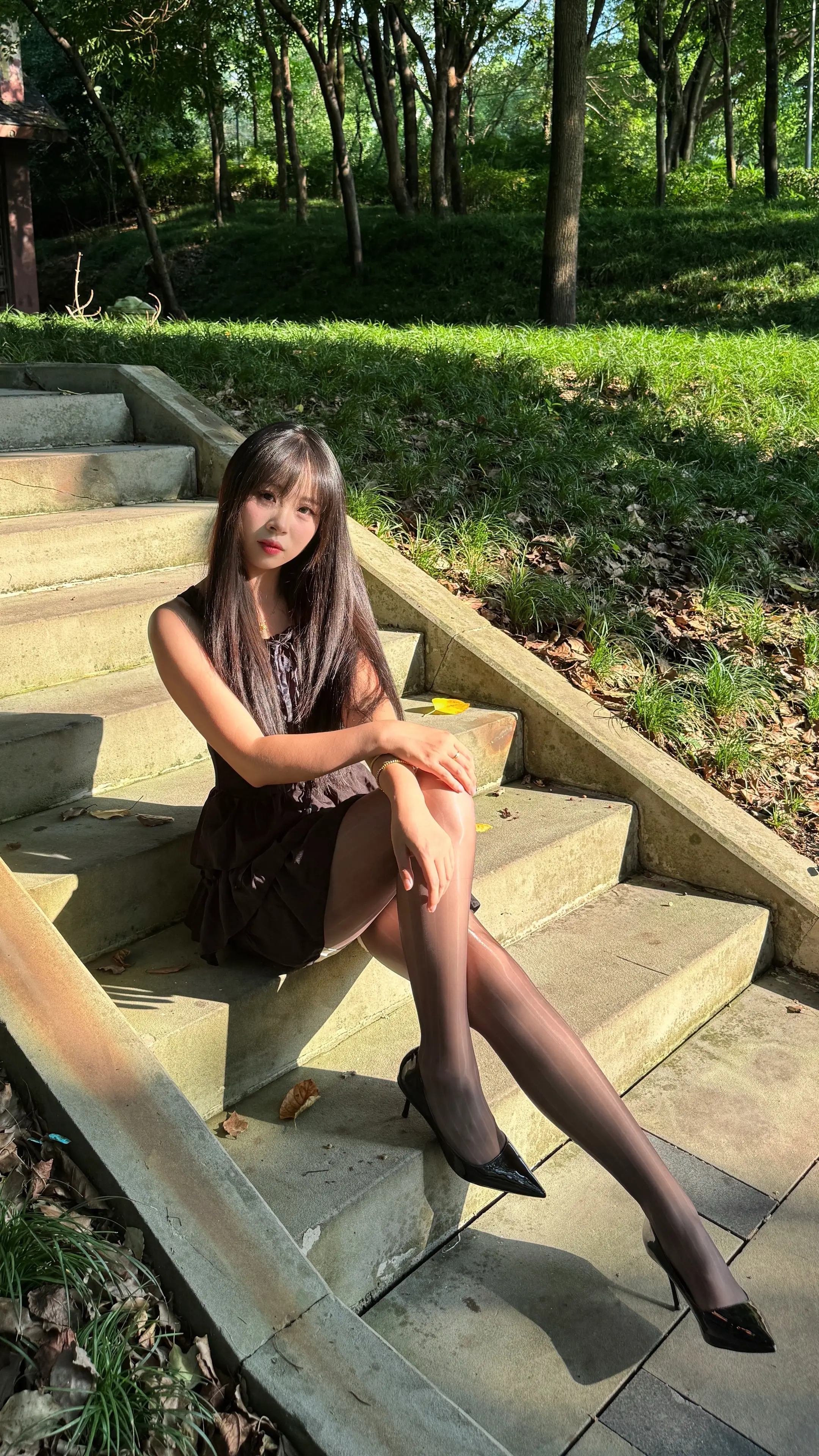 享受阳光 公园拍照 松弛自然感