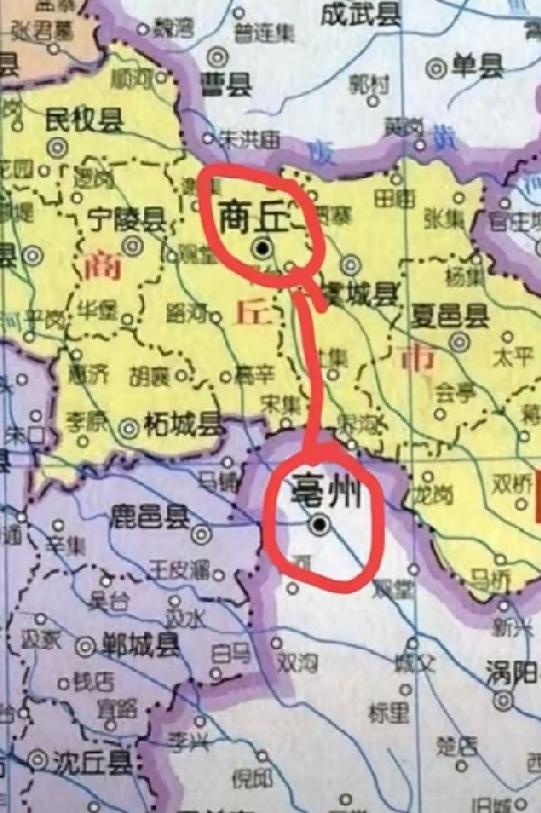 原来商丘和亳州之间的距离这么近啊，才80公里左右，今天从商丘古城开车，一路向南没