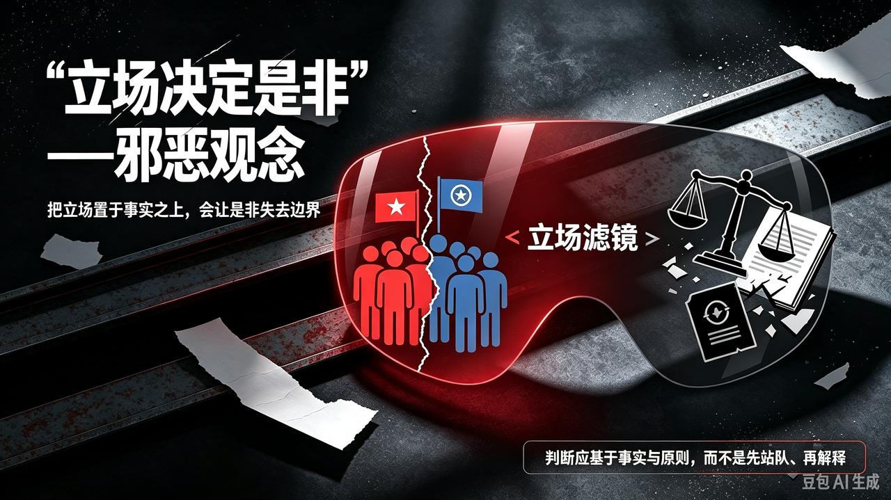 “立场决定是非”是一种危险的相对主义，实质是邪恶观念。
        一、它是