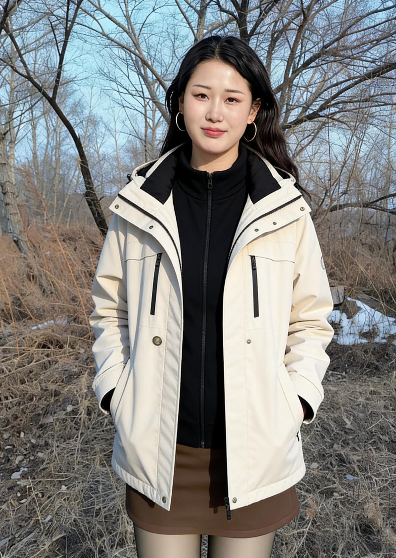 冲锋衣的拉链，拉上了一整个清晨的风
米色的布料，映着淡蓝的天
你站在枯草间，双手