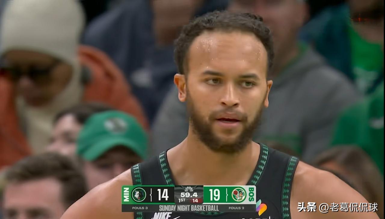 森林狼大将李凯尔的性价比真是太高了！在今天森林狼客场以102：92战胜凯尔特人的