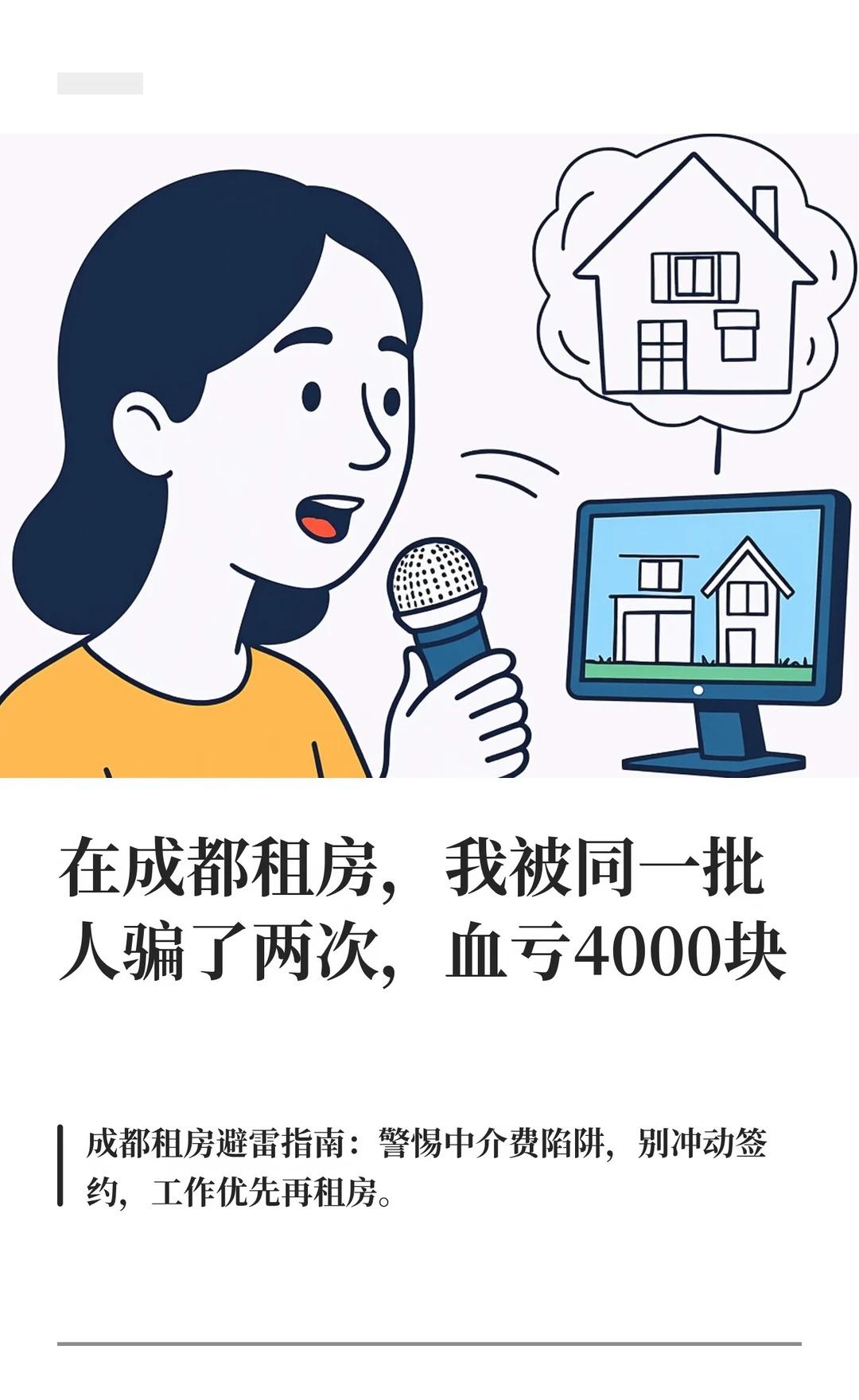 在成都租房，我被同一批人骗了两次，血亏40
在成都租房，我踩了多个坑：先交钱再看