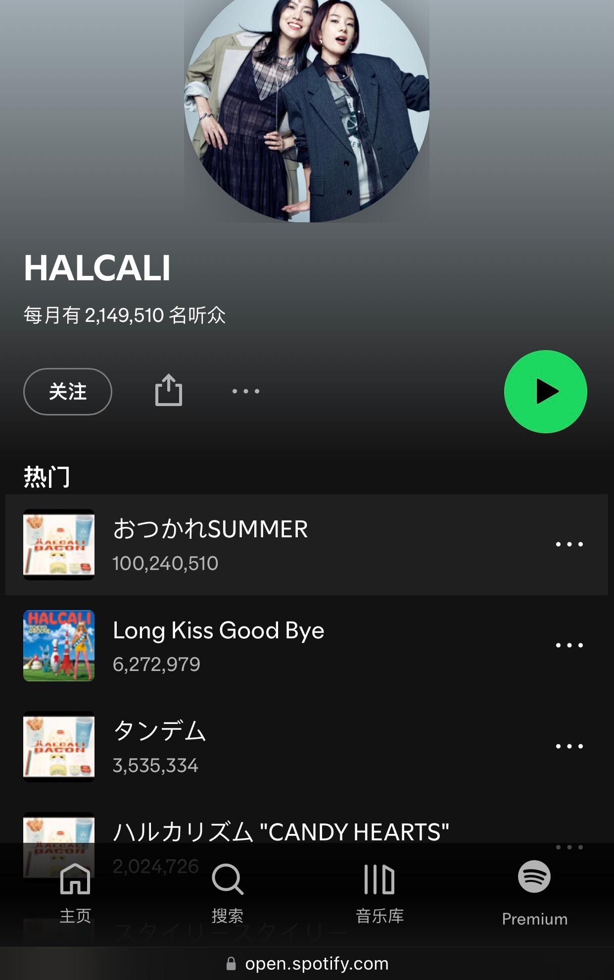 HALCALI 成为继续 Lamp 之后，第二组拥有 Spotify 破亿歌曲的