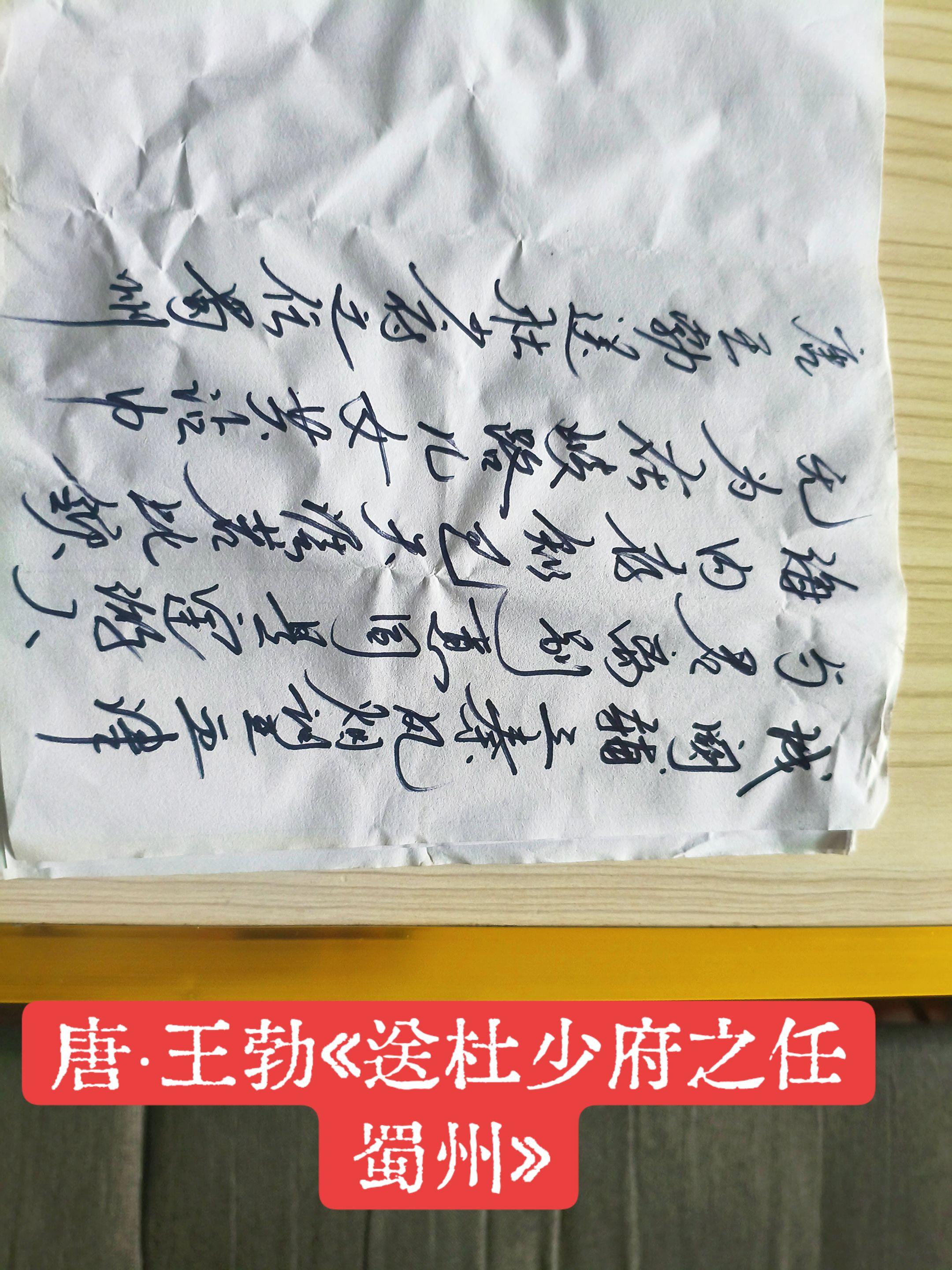 唐·王勃《送杜少府之任蜀州》