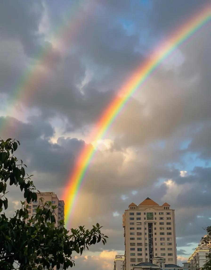 厦门今日有美丽的彩虹🌈
傍晚的彩虹真的好漂亮，寓意接下来会有好运哦！！！
厦门