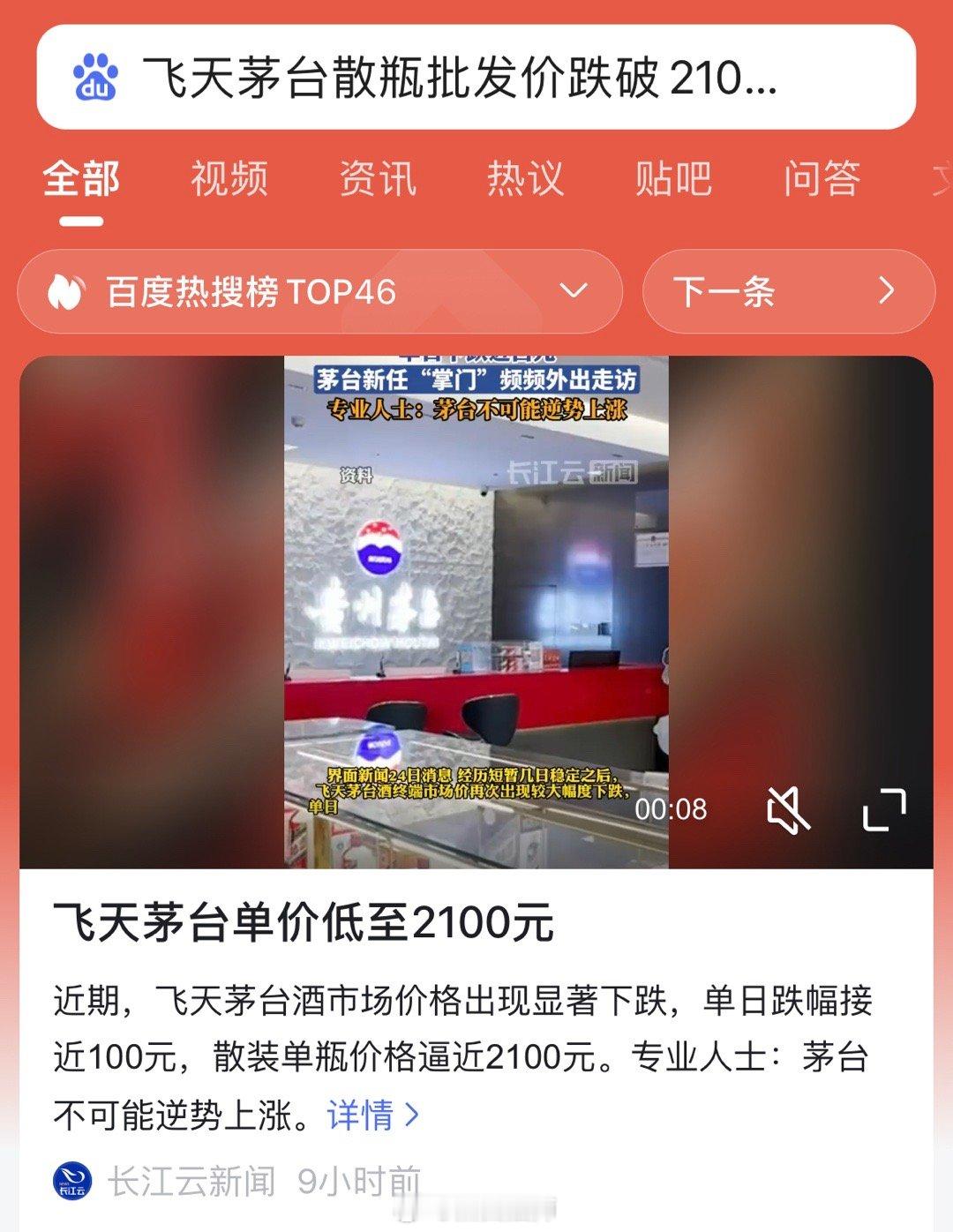 飞天茅台价格下跌📉 ​​​