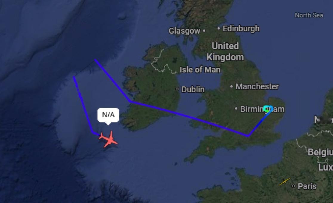 美国海军P-8 “海神”号潜艇可能在北大西洋/GIUK海峡巡逻后返回，此前有报道