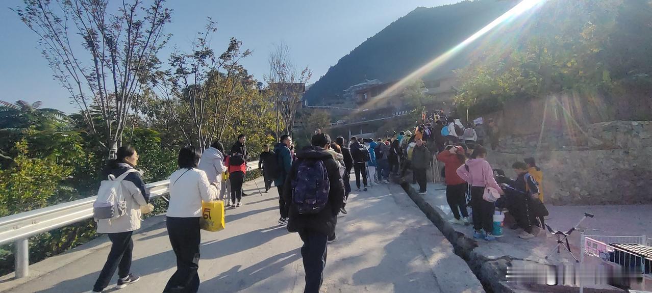 我怀疑整个巫山，乃至整个重庆的人都来攀登三峡龙脊了！
二十九号周六，清晨起身，便