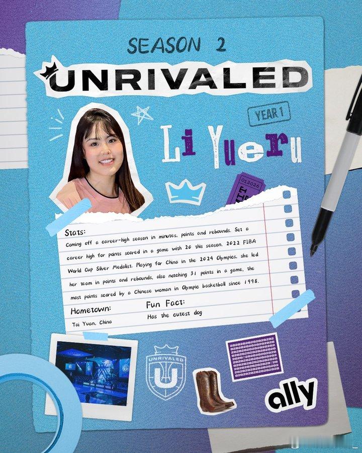 【李月汝加入Unrivaled联赛 征战土超生变】今天凌晨，Unrivaled联
