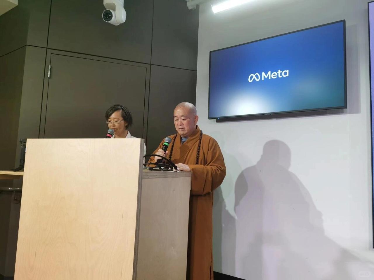 2023年，少林寺方丈释永信造访位于美国旧金山的Meta公司总部，与Meta员工