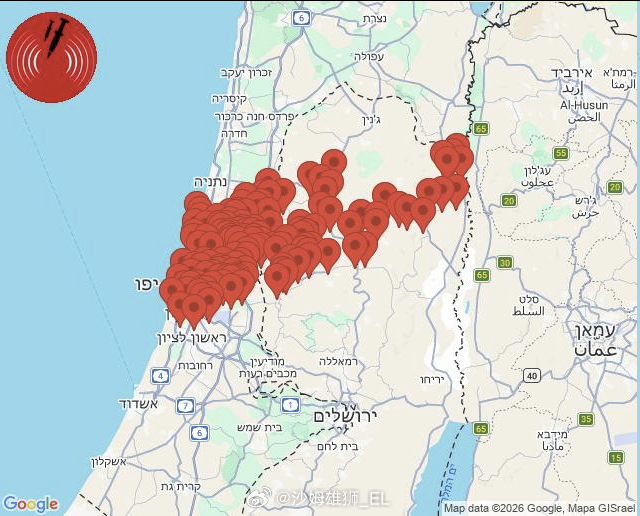 伊朗向以色列中部地区发射了新一轮弹道导弹，初步消息显示一枚导弹击中特拉维夫北部。