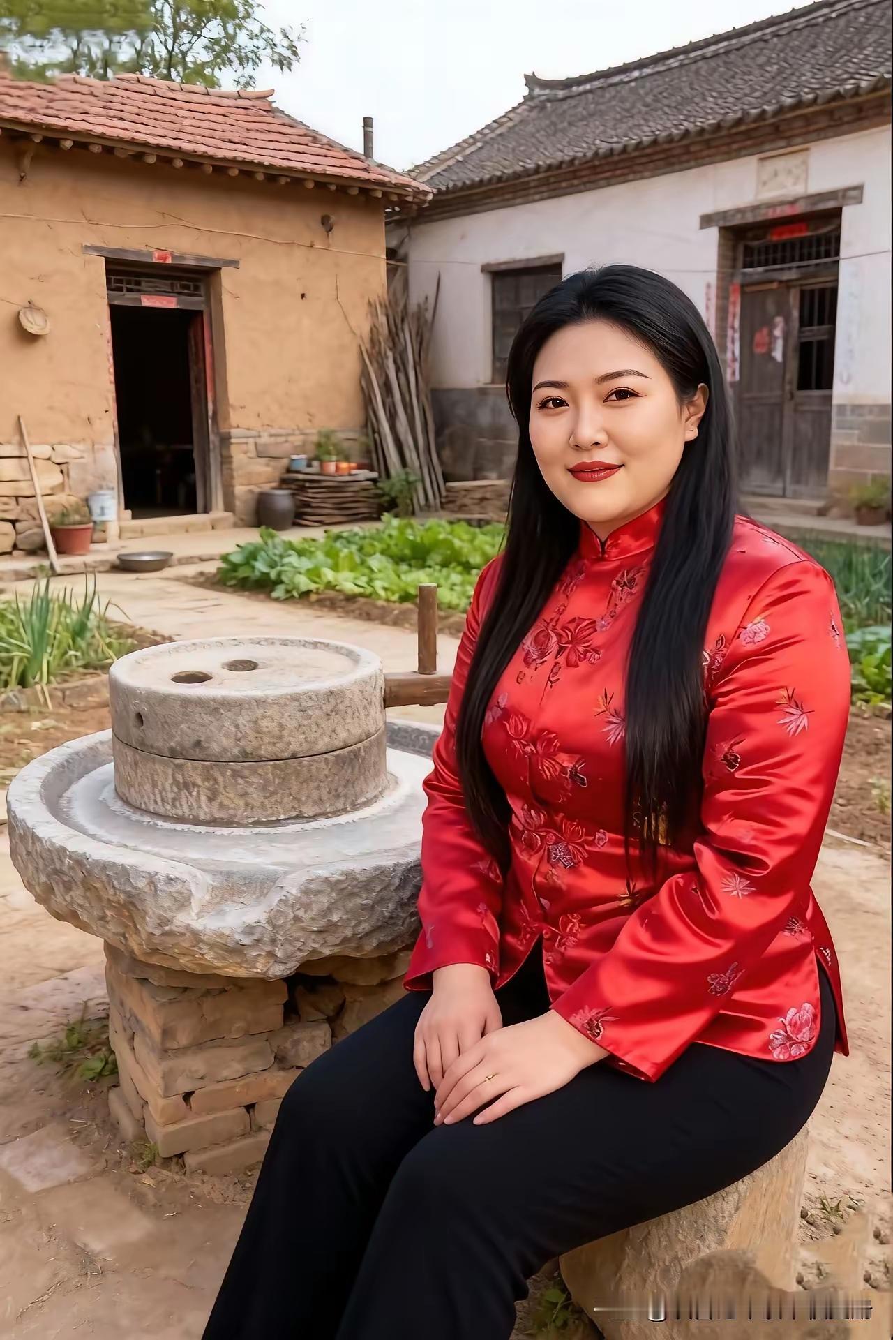 清江引·红衣古井图
红衣倩影泉边坐，
古井妆颜裹。
黛目忆华年，
朱唇含情锁。