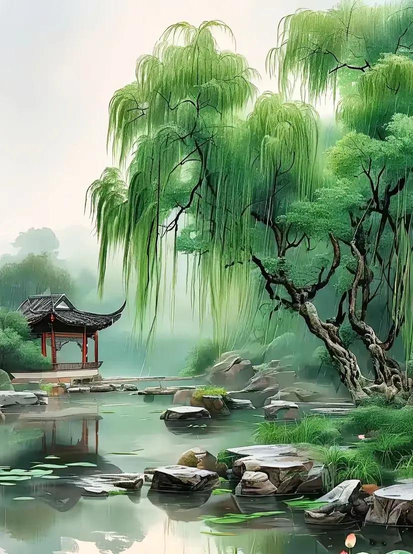 方圆天地，为头条联友对联∴
庭前花好蝶相伴，
岸畔柳青燕双飞。