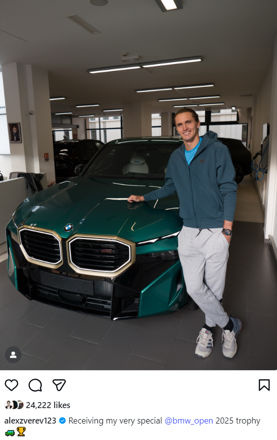 兹维列夫收到宝马网坛风云