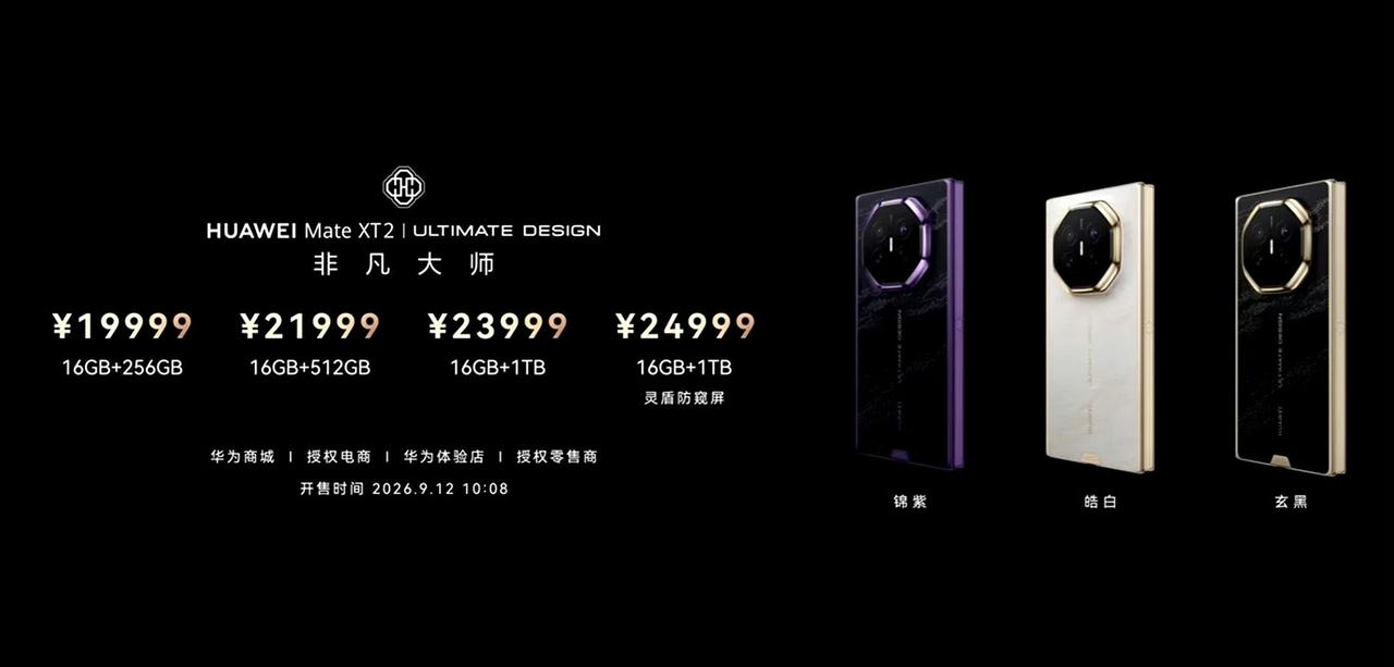 华为mate XT2 19999起
顶配防窥版24999起，
大家觉得这个价格怎