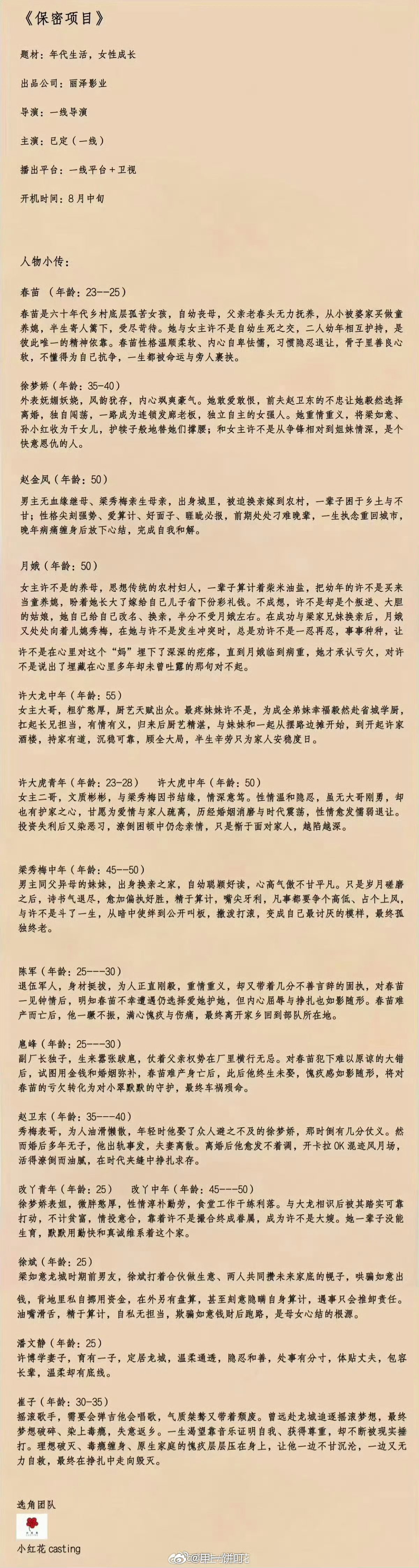🥭剧集《柿柿如意》8月20日开机主演：闫妮、任敏、张晚意（按姓氏笔画排序） 