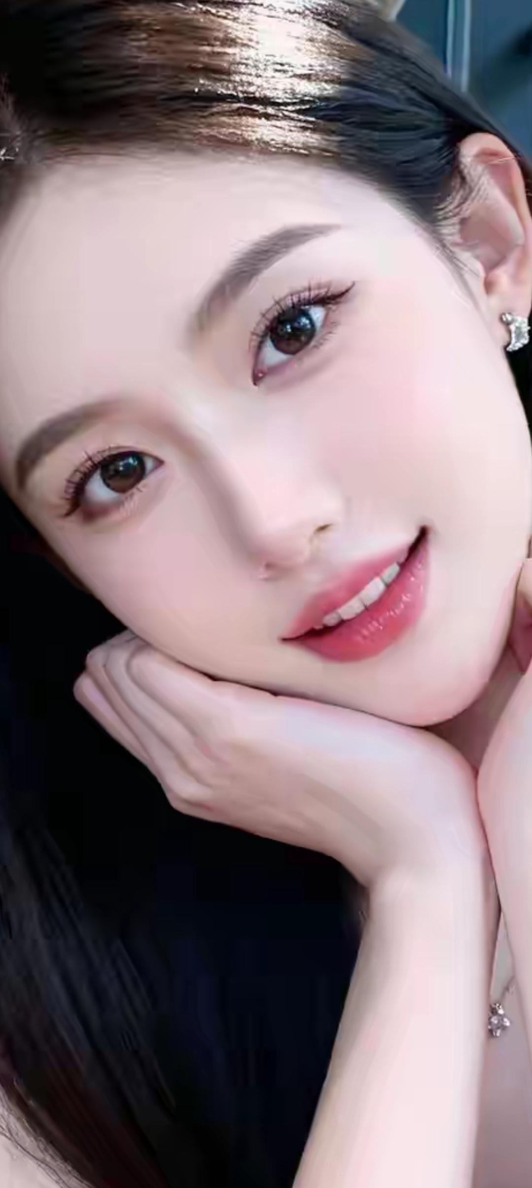 甜美笑容，温柔眼眸，元气少女，青春洋溢
