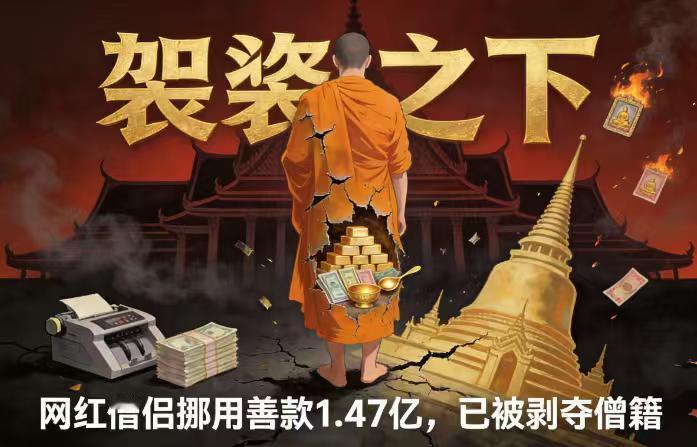 泰国网红僧侣阿赞初被捕：私吞9200万香油钱，还俗剥夺僧籍
拥有泰国皇家赐予高级