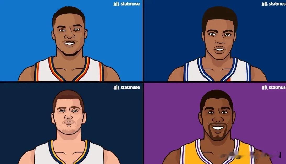 StatMuse更新X，晒出一项数据统计与球迷分享。

在NBA历史上，生涯三双