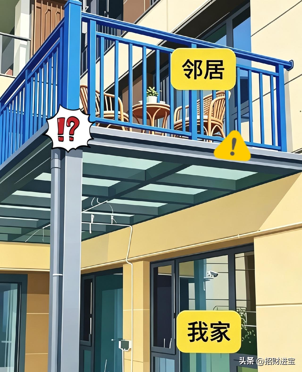 被楼上邻居气坏了，我家在1楼盖了一个阳光房，2楼的邻居接着就在我家阳光房上面围了