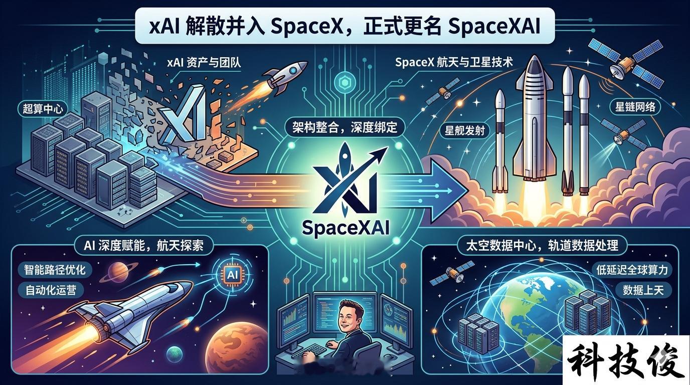 xAI更名SpaceXAIxAI直接解散并入SpaceX，以后就改名叫Space
