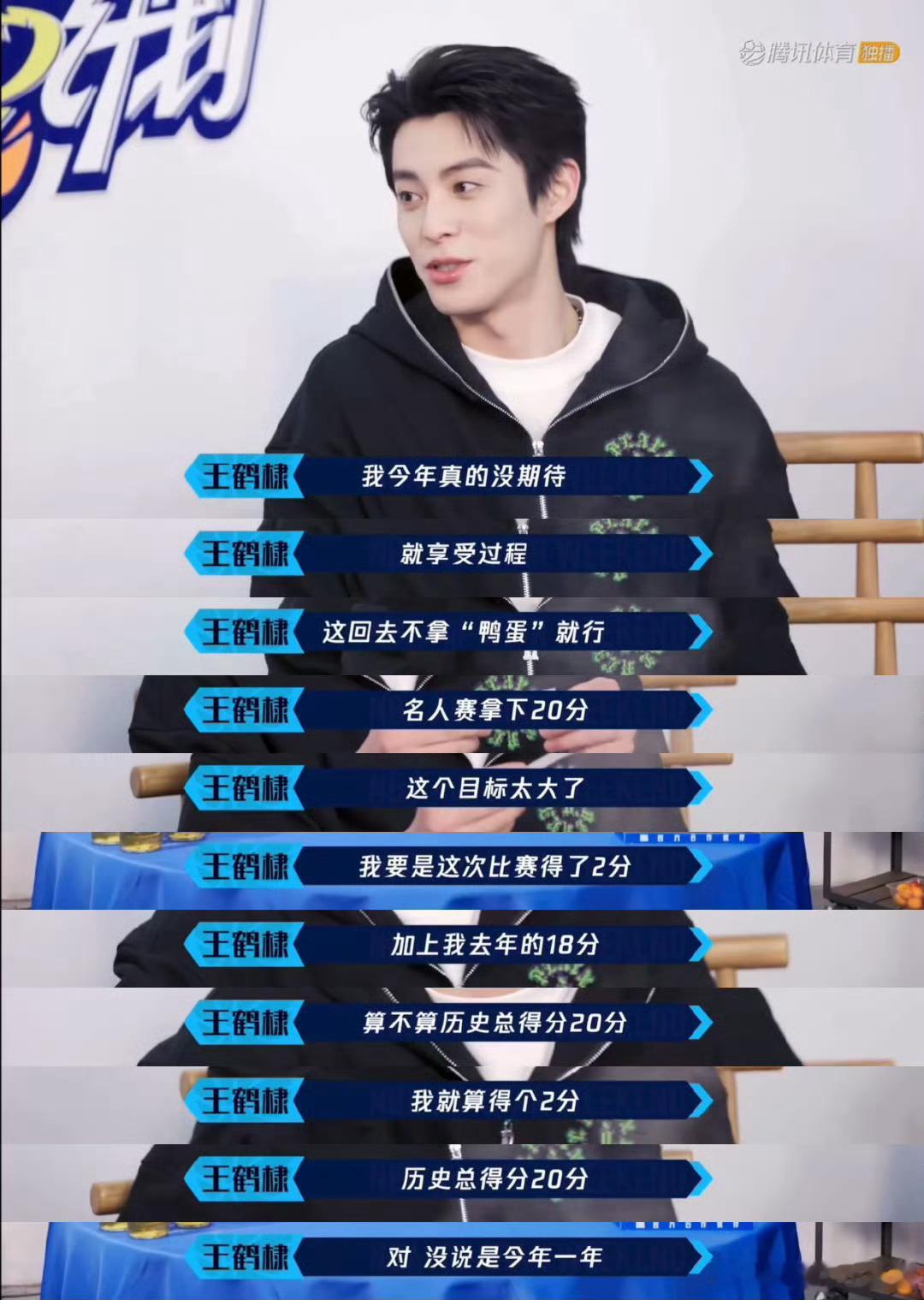 王鹤棣上场  王鹤棣2分4篮板  王鹤棣在NBA全明星名人赛达成发前的小目标，在