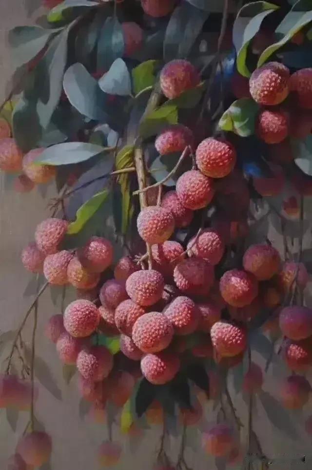 油画荔枝步骤技法示范